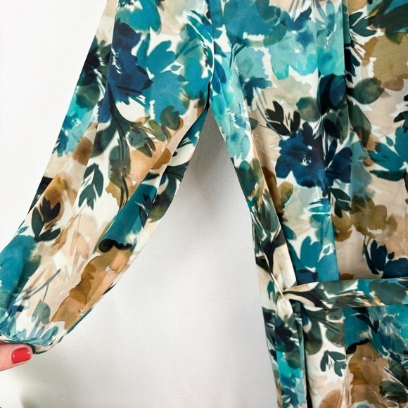 Tyler Boe Petra 100% Silk Floral 3/4 Sleeve Dress Sz 6 - Picture 16 of 16